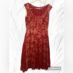 Julian Taylor Sleeveless Red Dress Soze 10